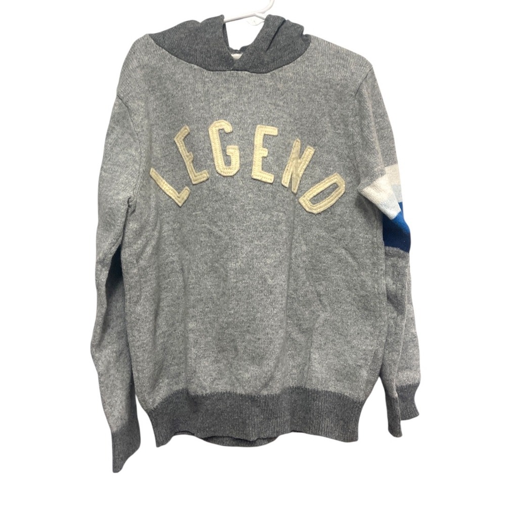 Gap Kids Boy Grey Appliqué Legend Sweater Hoodie Size 8 M